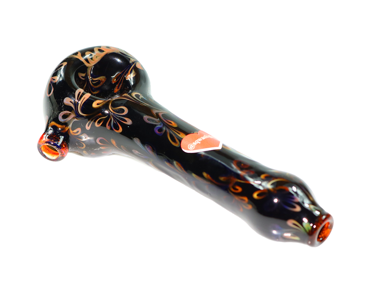 Dry Spoon Pipe Orange on Black by Sqwash Glass