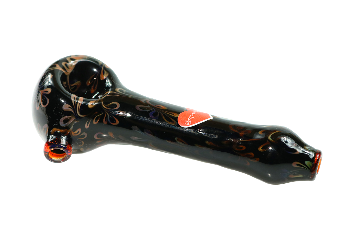 Dry Spoon Pipe Orange on Black by Sqwash Glass
