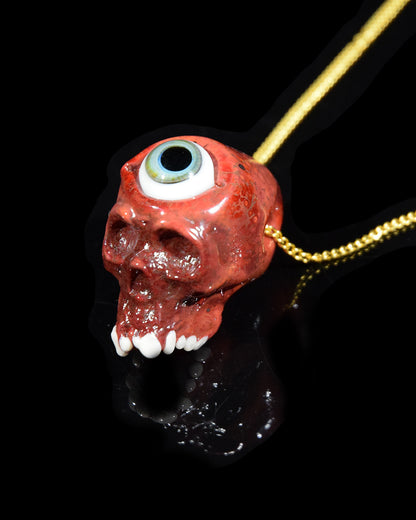 Red Skull with Eye Pendant by Berzerker