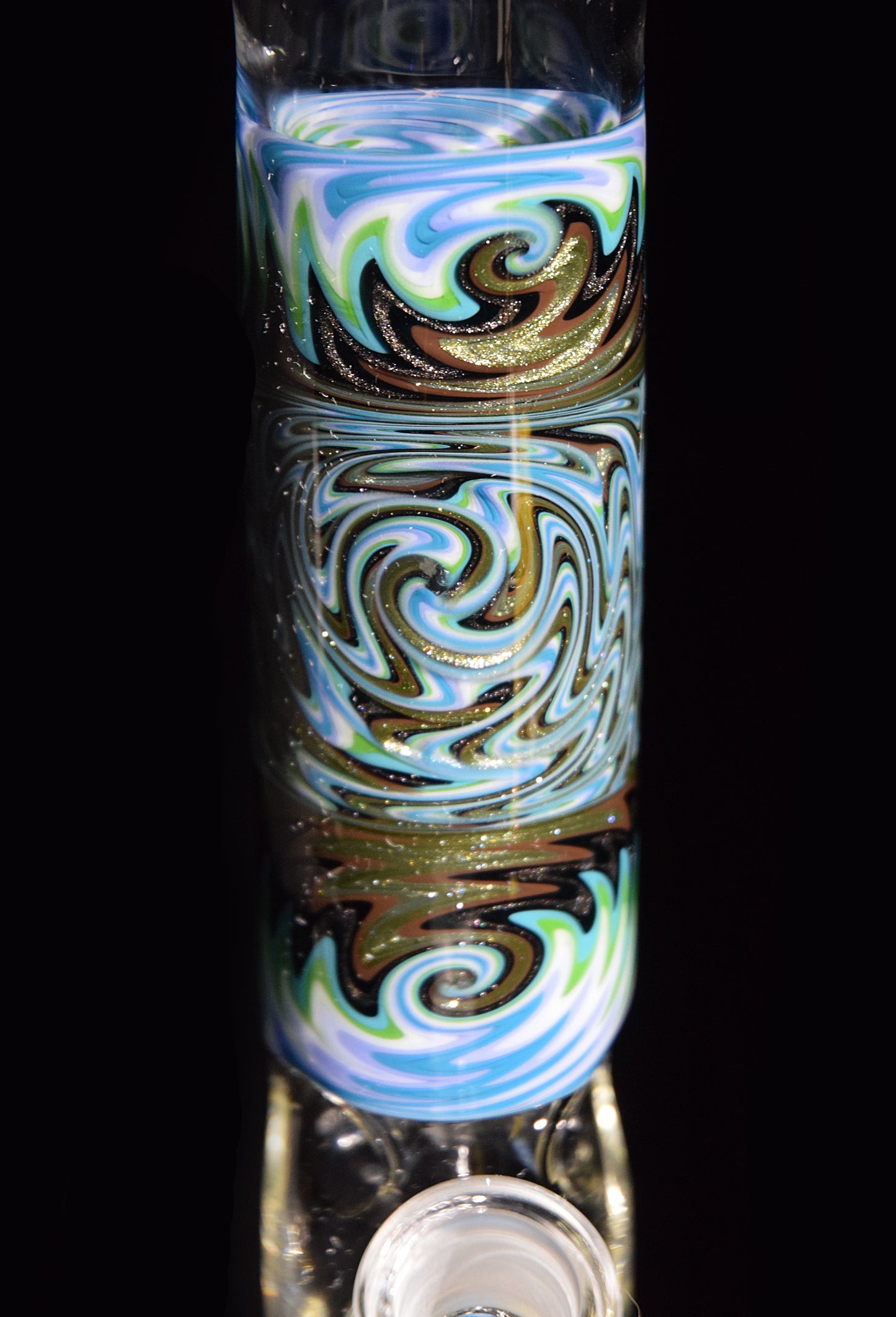 15'' Straight Tube with Worked Section Water Bong by Phil Sundling 