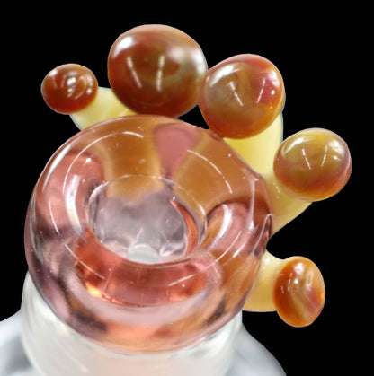 Mushroom Slide - Pink & Brown by VOJ Glass