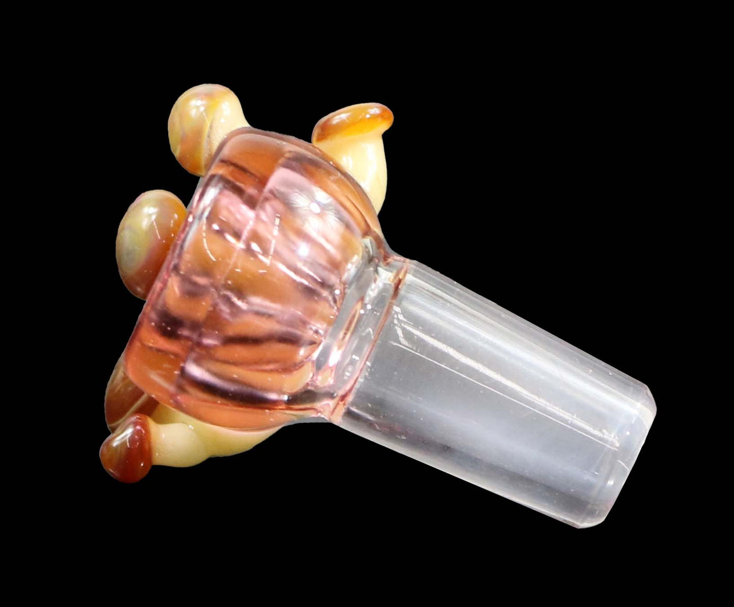 Mushroom Slide - Pink & Brown by VOJ Glass