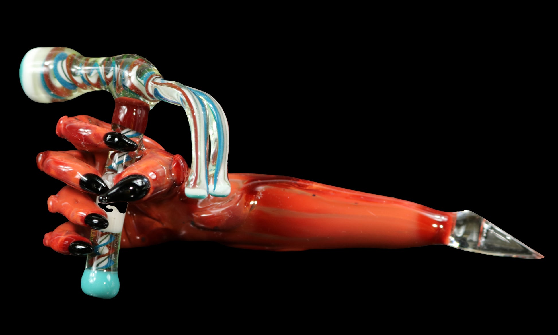 Devil's Right Hand With Hammer Concentrate Dabber Collab with Phil Sundling & Padlock Glass