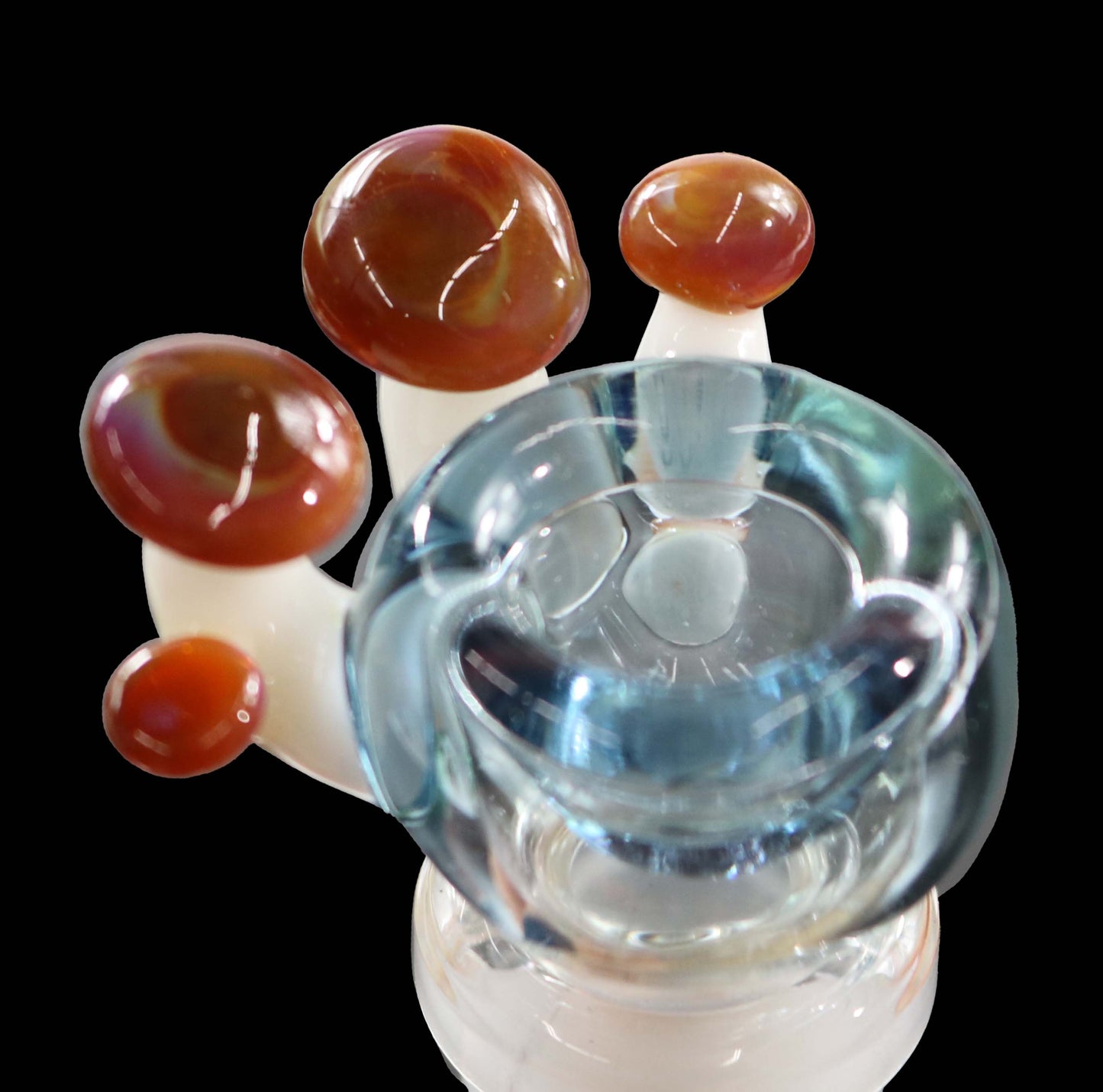 Mushroom Slide - Blue & Brown by VOJ Glass