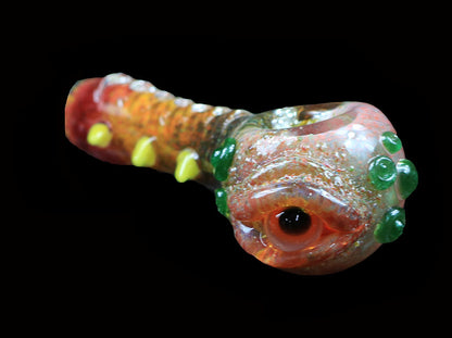 Multi color Spoon pipe with eye ball #4 by, Gurug
