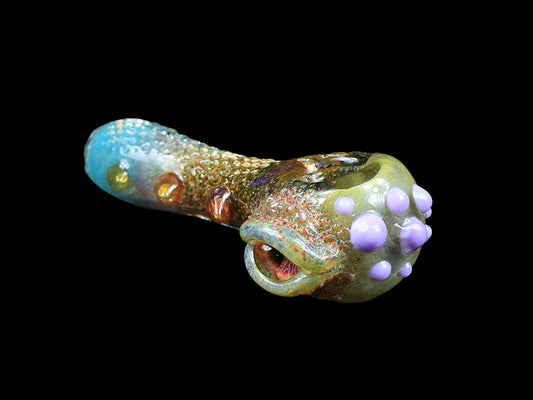 Multi color Spoon pipe with eye ball #1 by, Gurug