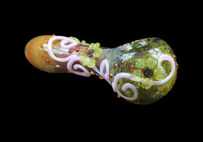 Multi color Spoon pipe with floral pattern #2 by, Gurug