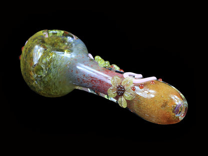 Multi color Spoon pipe with floral pattern #2 by, Gurug