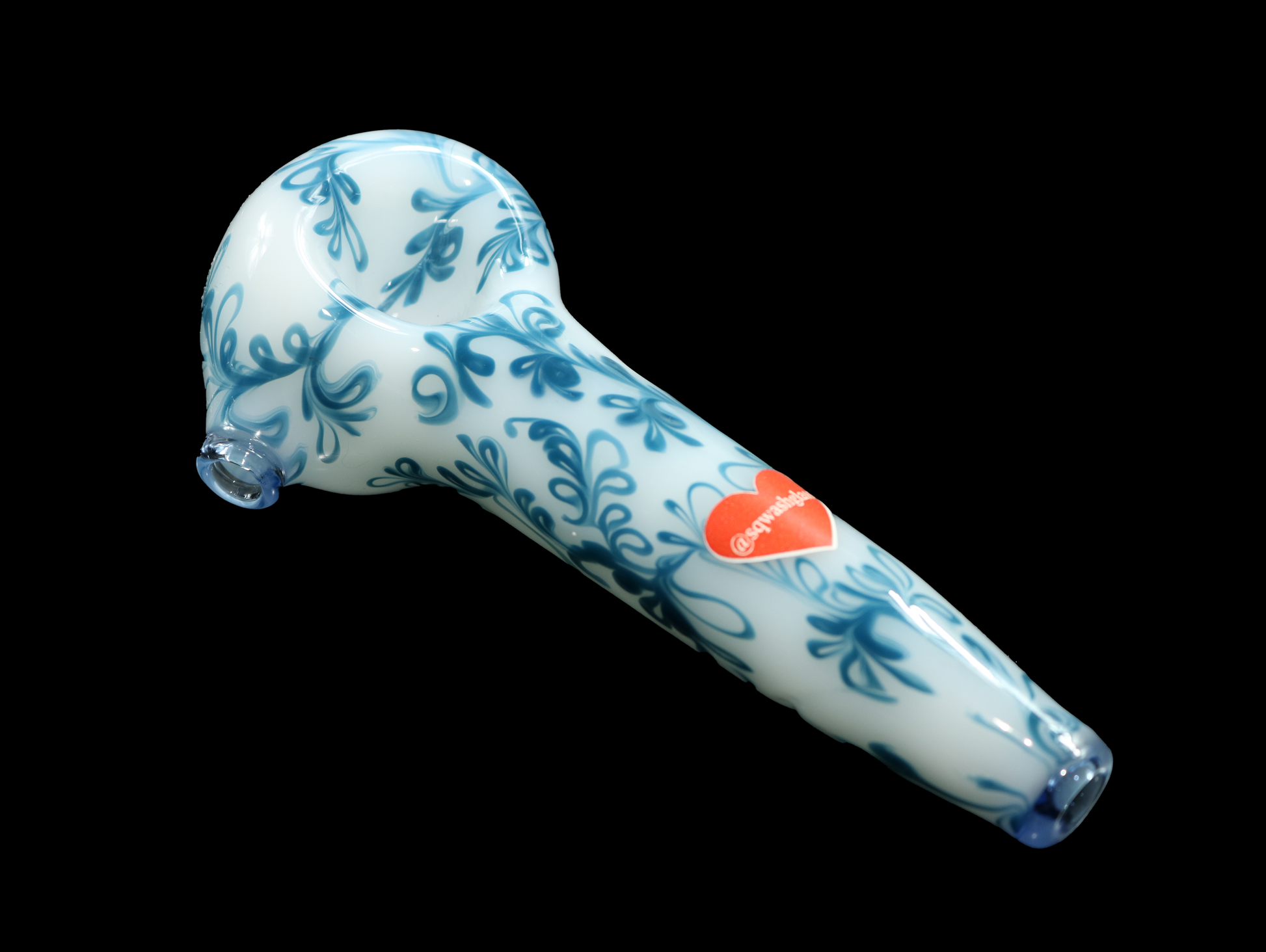Dry Spoon Pipe Dark Teal on White by Squash Glass