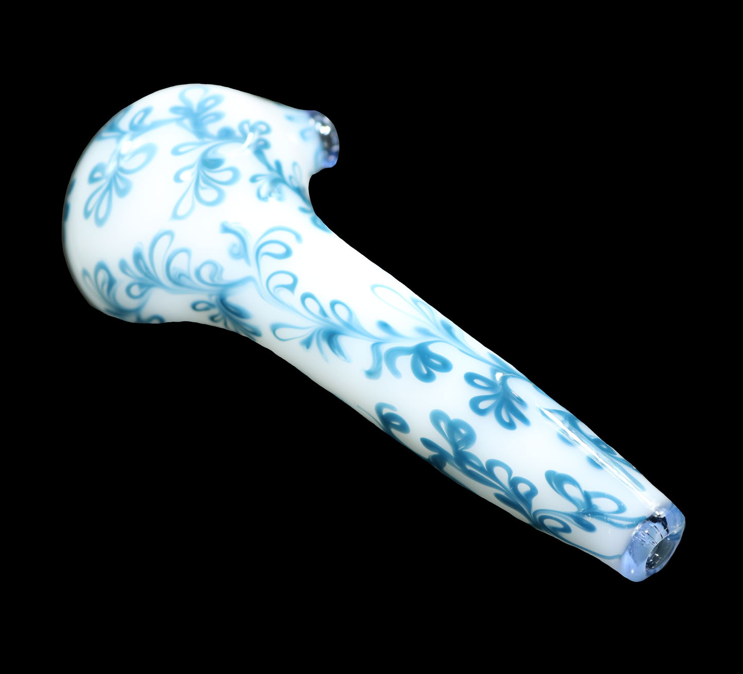 Dry Spoon Pipe Aqua Azul on White by Sqwash Glass