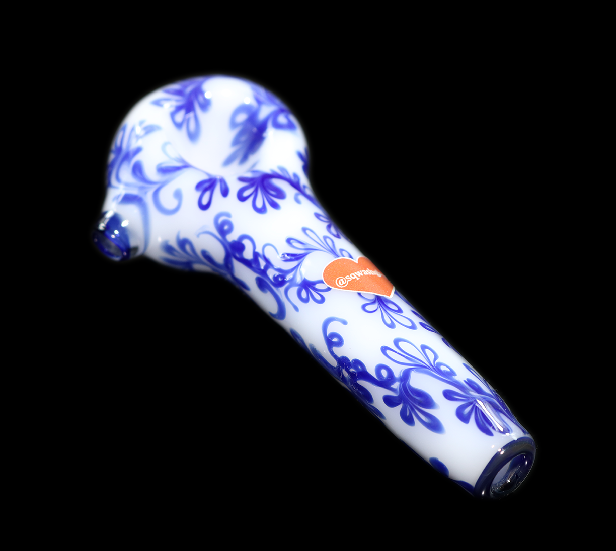 Dry Spoon Pipe Cobalt on White by Sqwash Glass