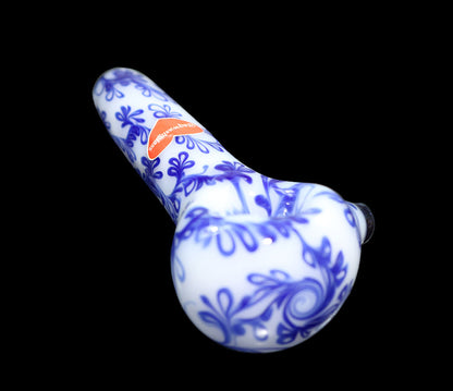 Dry Spoon Pipe Cobalt on White by Sqwash Glass