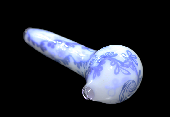Dry Spoon Pipe Periwinkle on White by Sqwash Glass