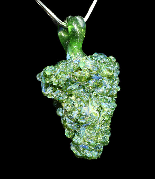 Mystery Aventurine and Light Green Nug Pendant by, Tammy Baller