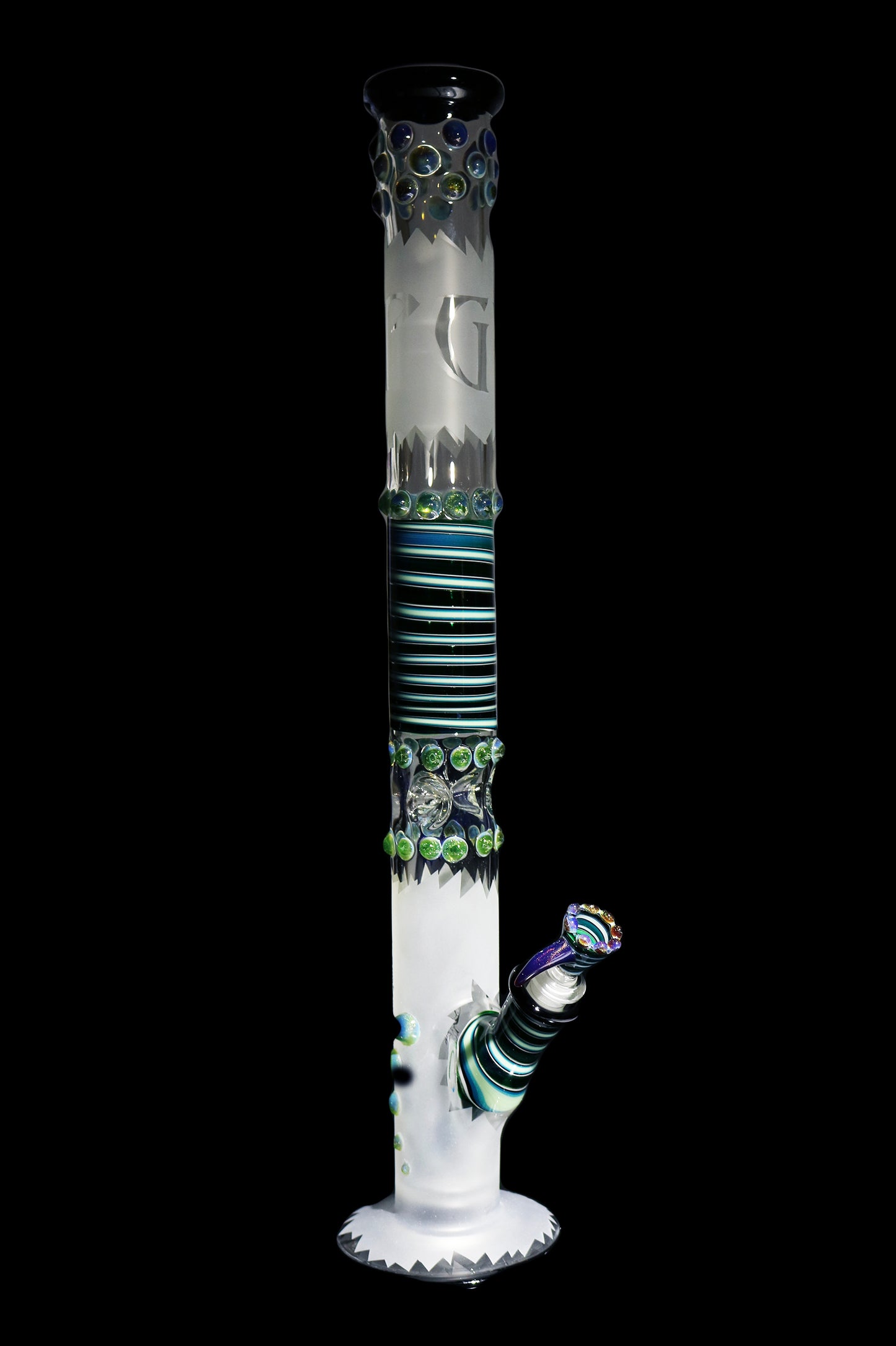 20'' Straight Tube with worked sections Water Bong by Phil Sundling