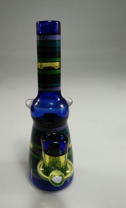 Glowing Blue Mini Dab Rig by, Grade A Glassworx