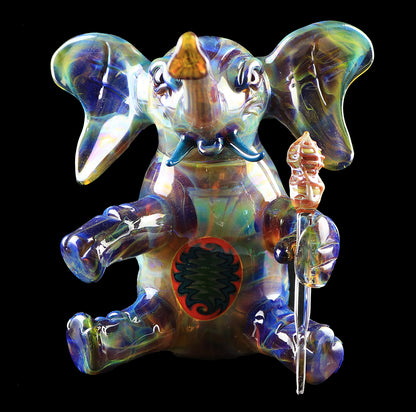 Errlephant Dab Rig - Dark Blue Amber Purple, by Phil Sundling