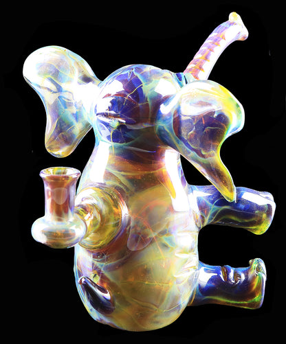 Errlephant Dab Rig - Dark Blue Amber Purple, by Phil Sundling