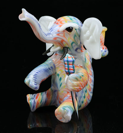 Rainbow Elephant dabrig by, Phil Sundling / Hot mess glass