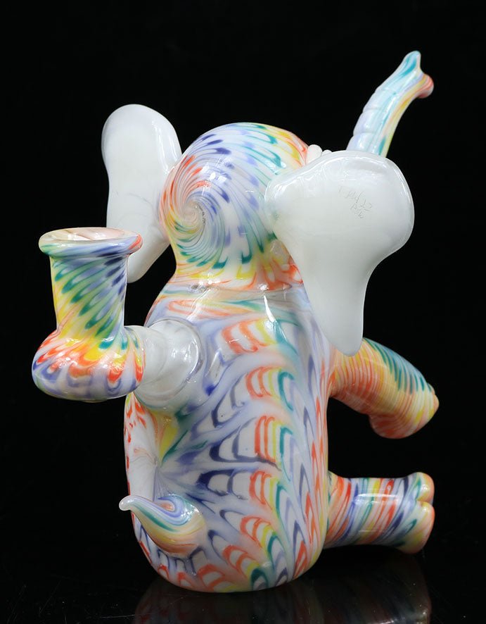 Rainbow Elephant dabrig by, Phil Sundling / Hot mess glass