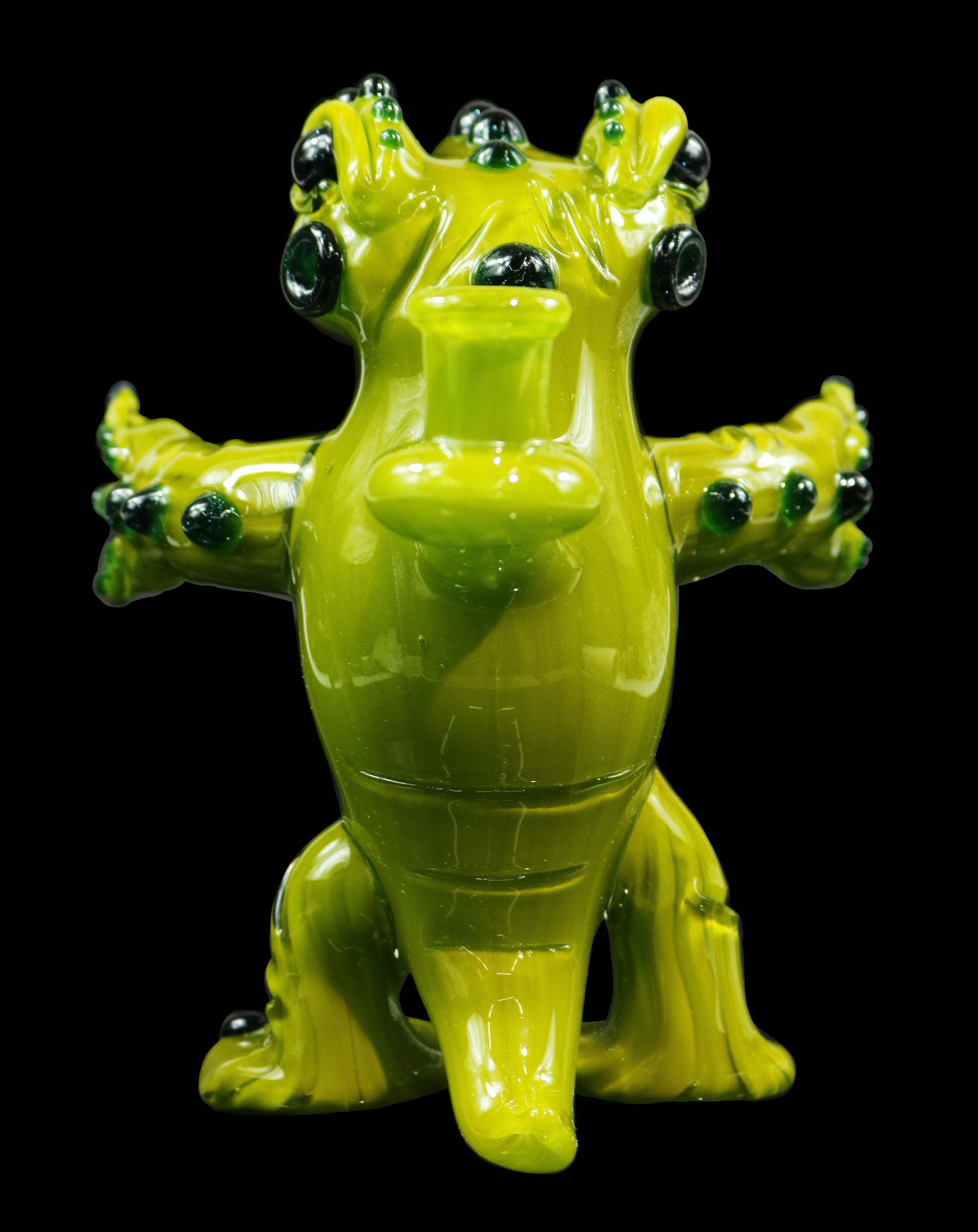 Newt Dab Rig - Olive with Blue Sparkle made by Phil Sundling