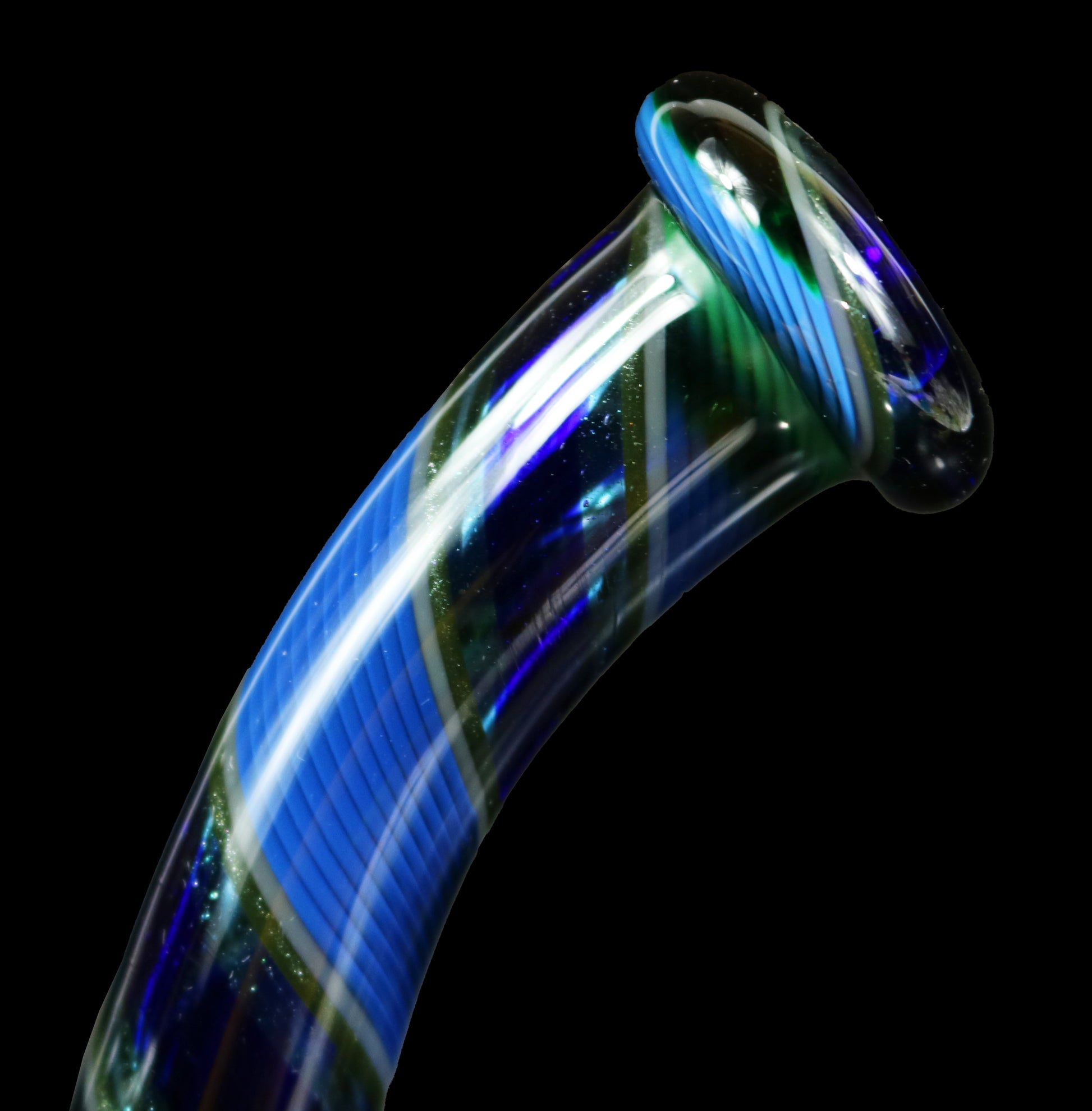 Sherlock Dry Pipe by Ck_Glass with Experimental Green & Cobalt