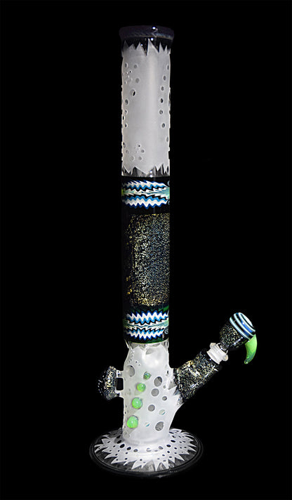 Sandblasted Water Pipe with Dichro from Troy Night Out Collaboration 