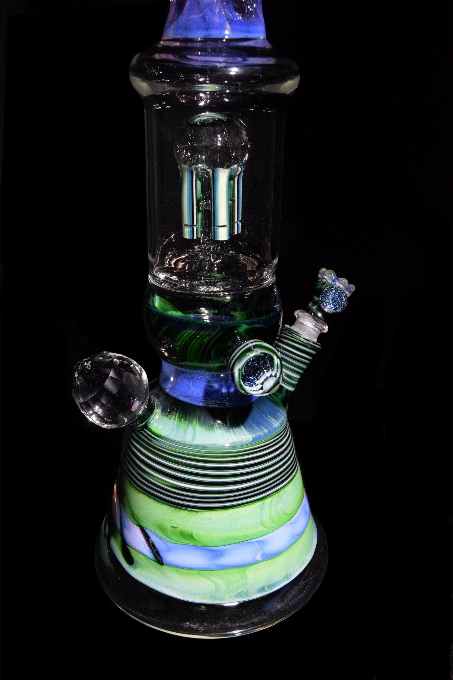 Large Faceted Bong with Tree Perc