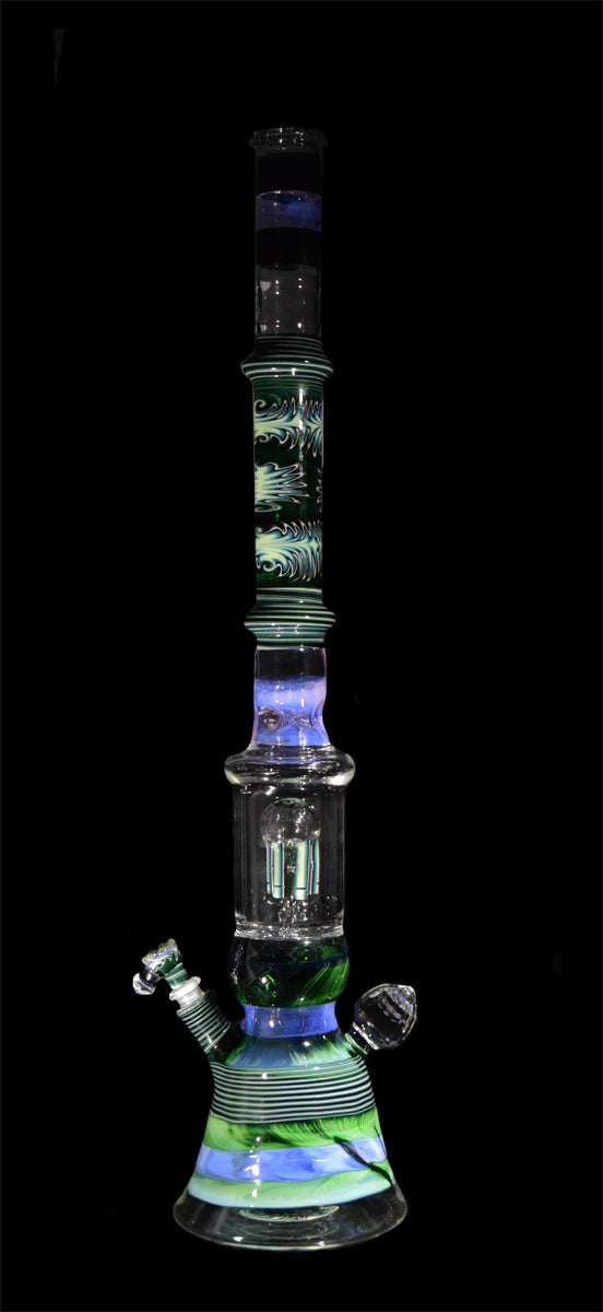 Large Faceted Bong with Tree Perc