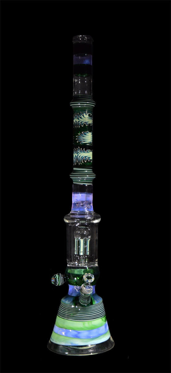 Large Faceted Bong with Tree Perc
