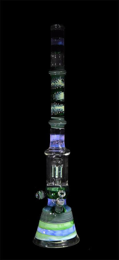 Large Faceted Bong with Tree Perc