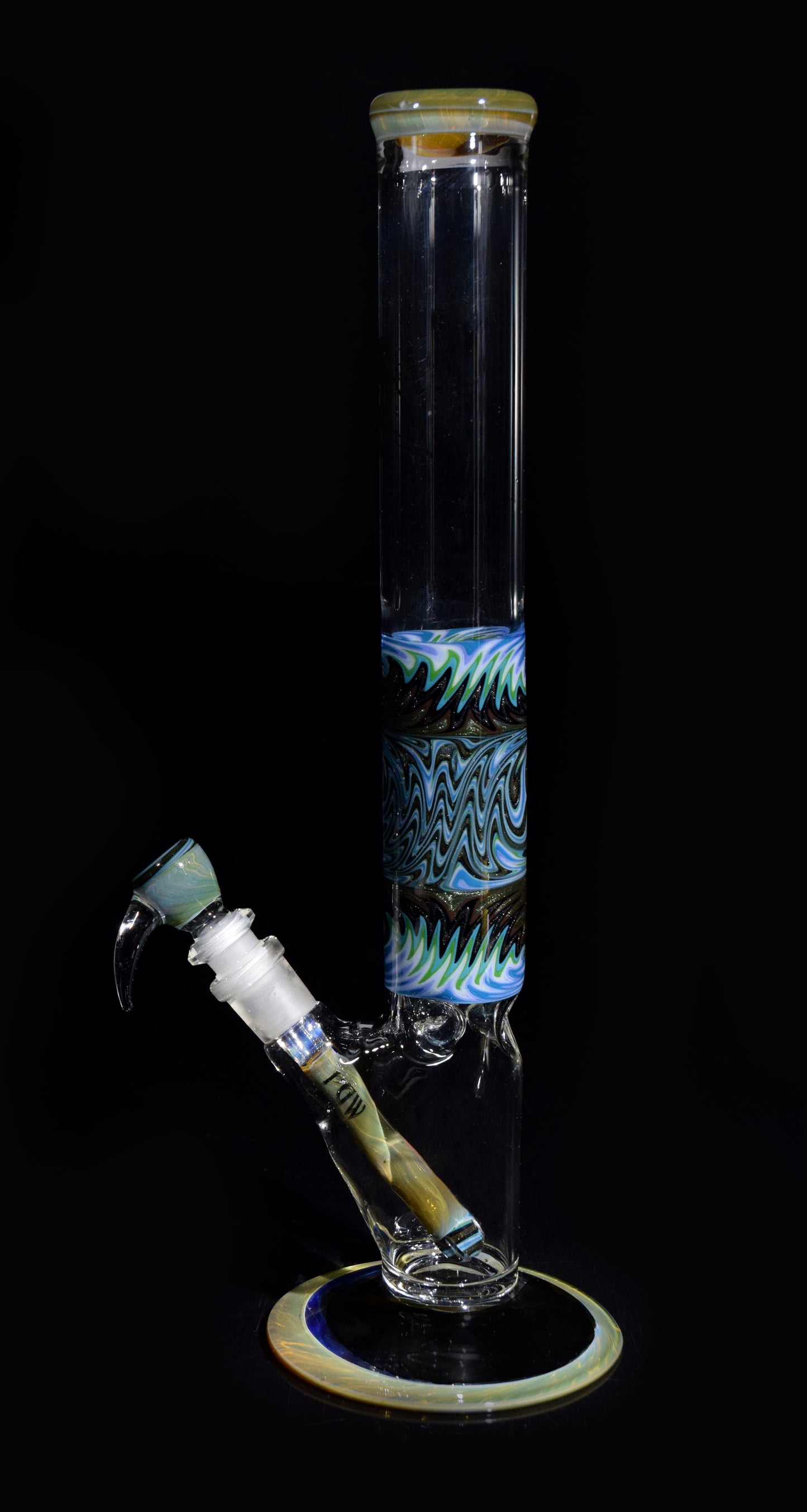 15'' Straight Tube with Worked Section Water Bong by Phil Sundling 