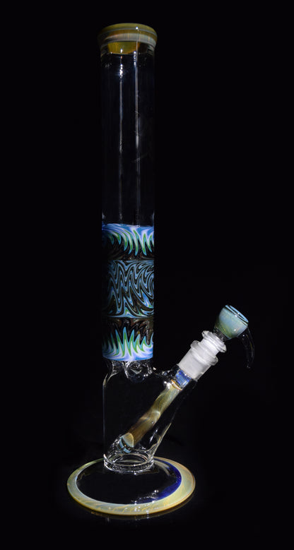 15'' Straight Tube with Worked Section Water Bong by Phil Sundling 