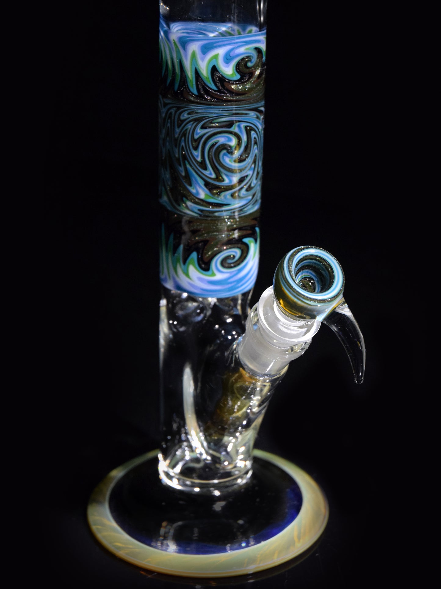 15'' Straight Tube with Worked Section Water Bong by Phil Sundling 
