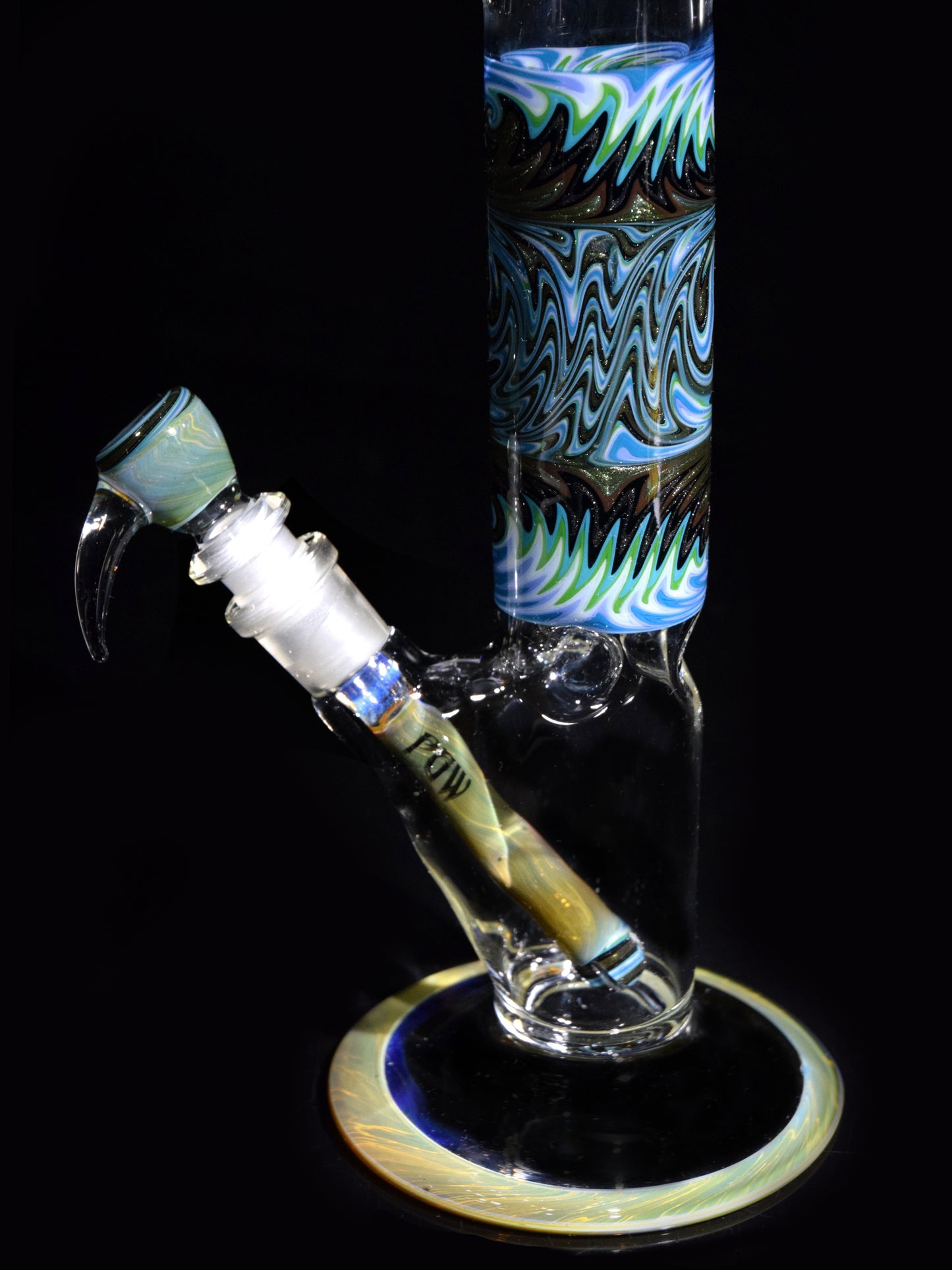 15'' Straight Tube with Worked Section Water Bong by Phil Sundling 