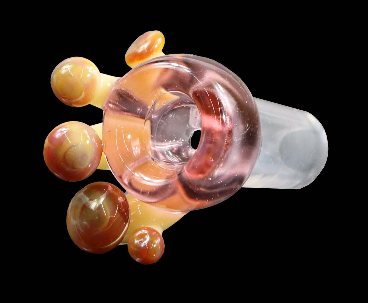 Mushroom Slide - Pink & Brown by VOJ Glass