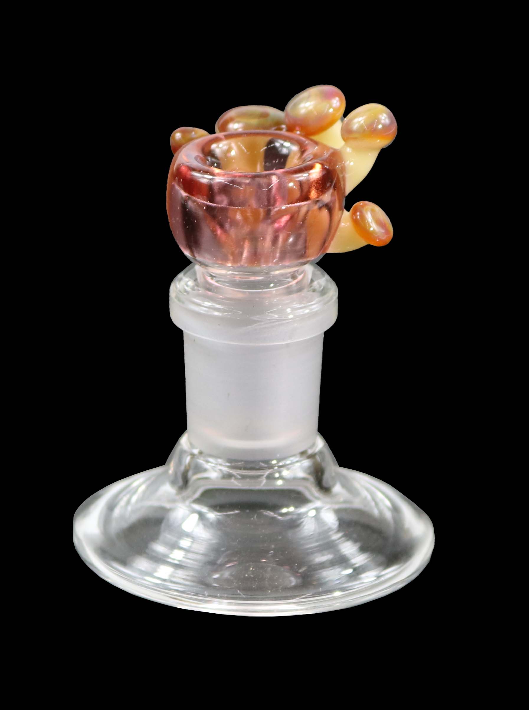 Mushroom Slide - Pink & Brown by VOJ Glass