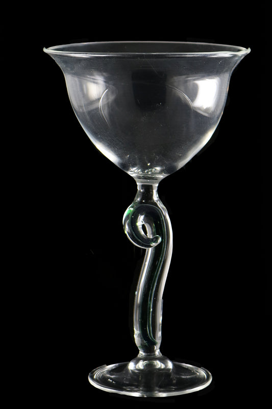 Green Curved Stem Martini Glass by, Phil Sundling
