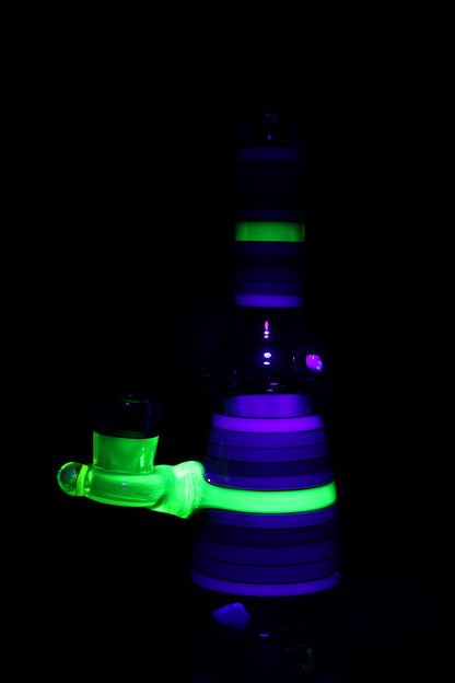 Glowing Blue Mini Dab Rig by, Grade A Glassworx