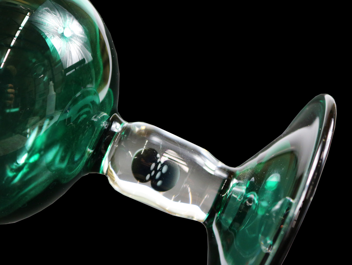 Lake Green Grail with Dot Stack Stem by Phil Sundling & @timelessglass