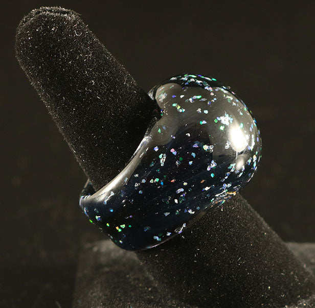 Glass crushed opal Ring