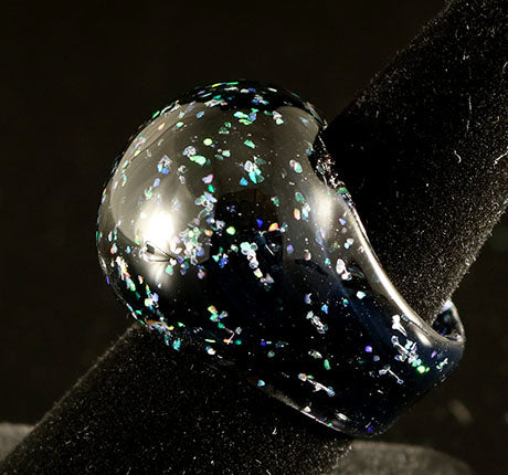 Glass crushed opal Ring