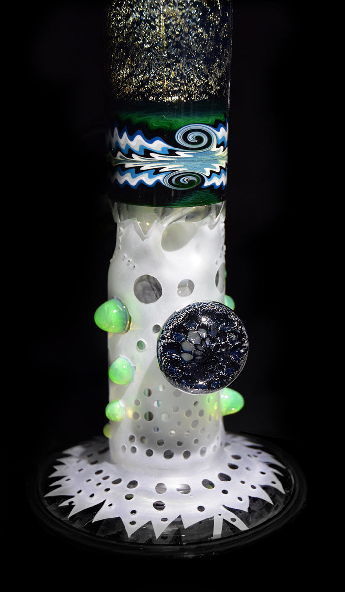 Sandblasted Water Pipe with Dichro from Troy Night Out Collaboration 