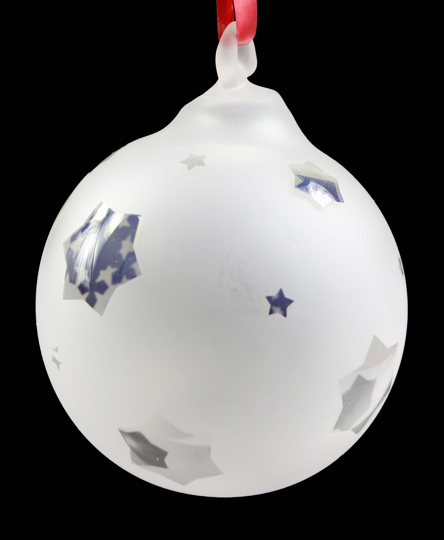 Snowflake & Stars Sandblasted Christmas Ornament