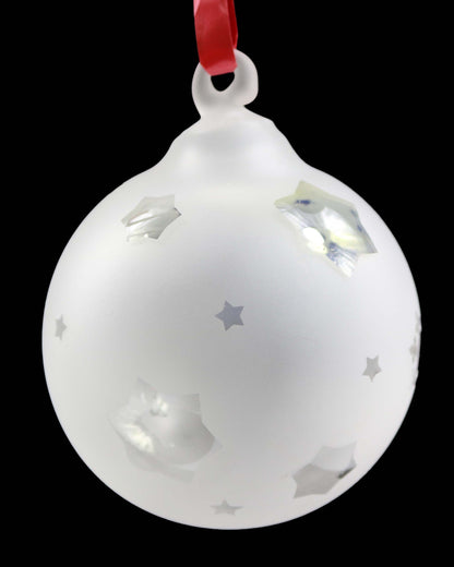 Snowflake & Stars Sandblasted Christmas Ornament