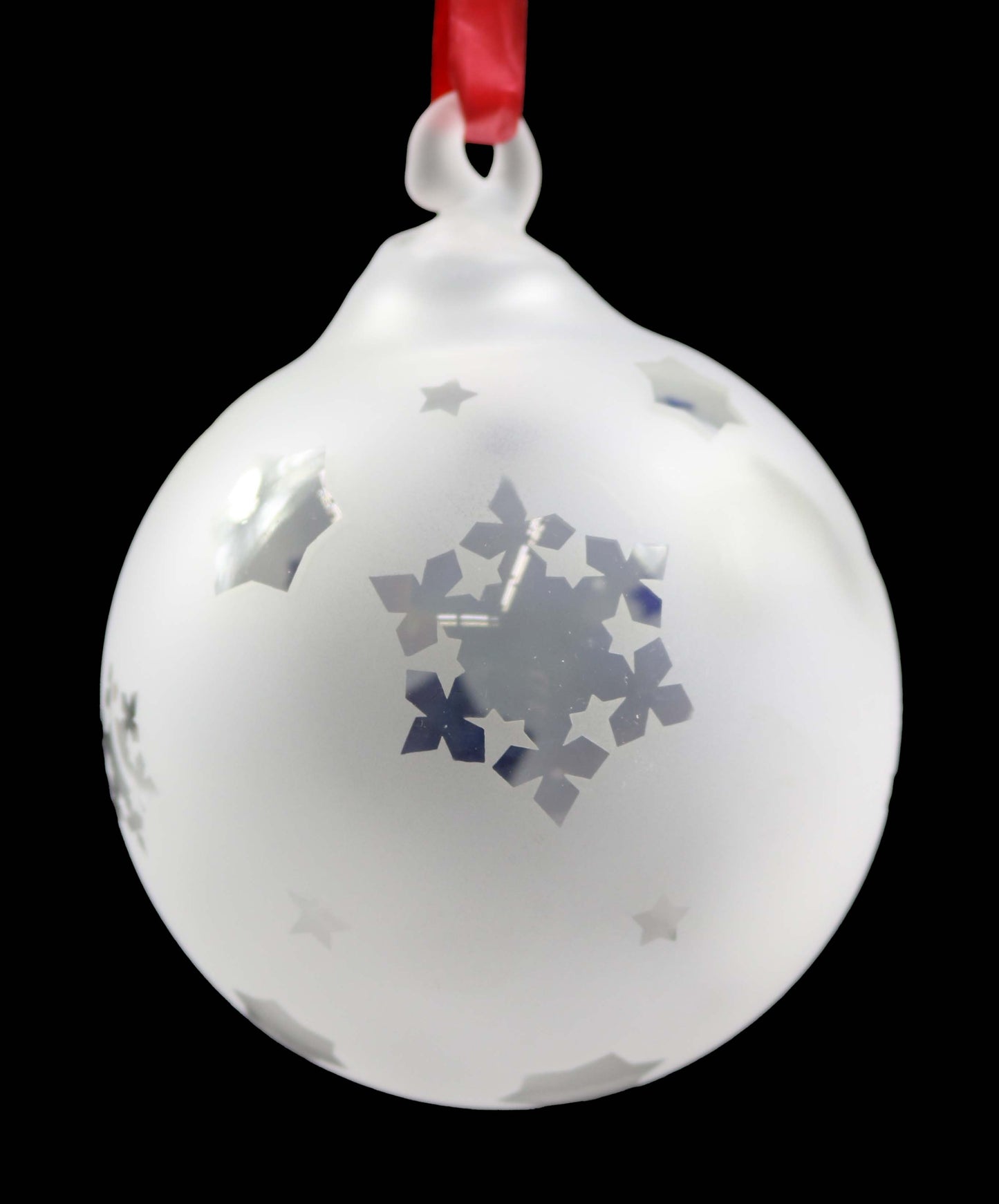 Snowflake & Stars Sandblasted Christmas Ornament